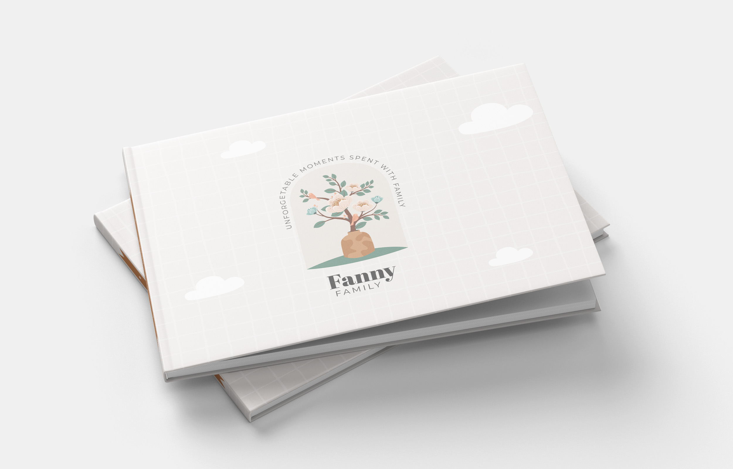 Photobook Album Design for Family with Green and Floral Design Style