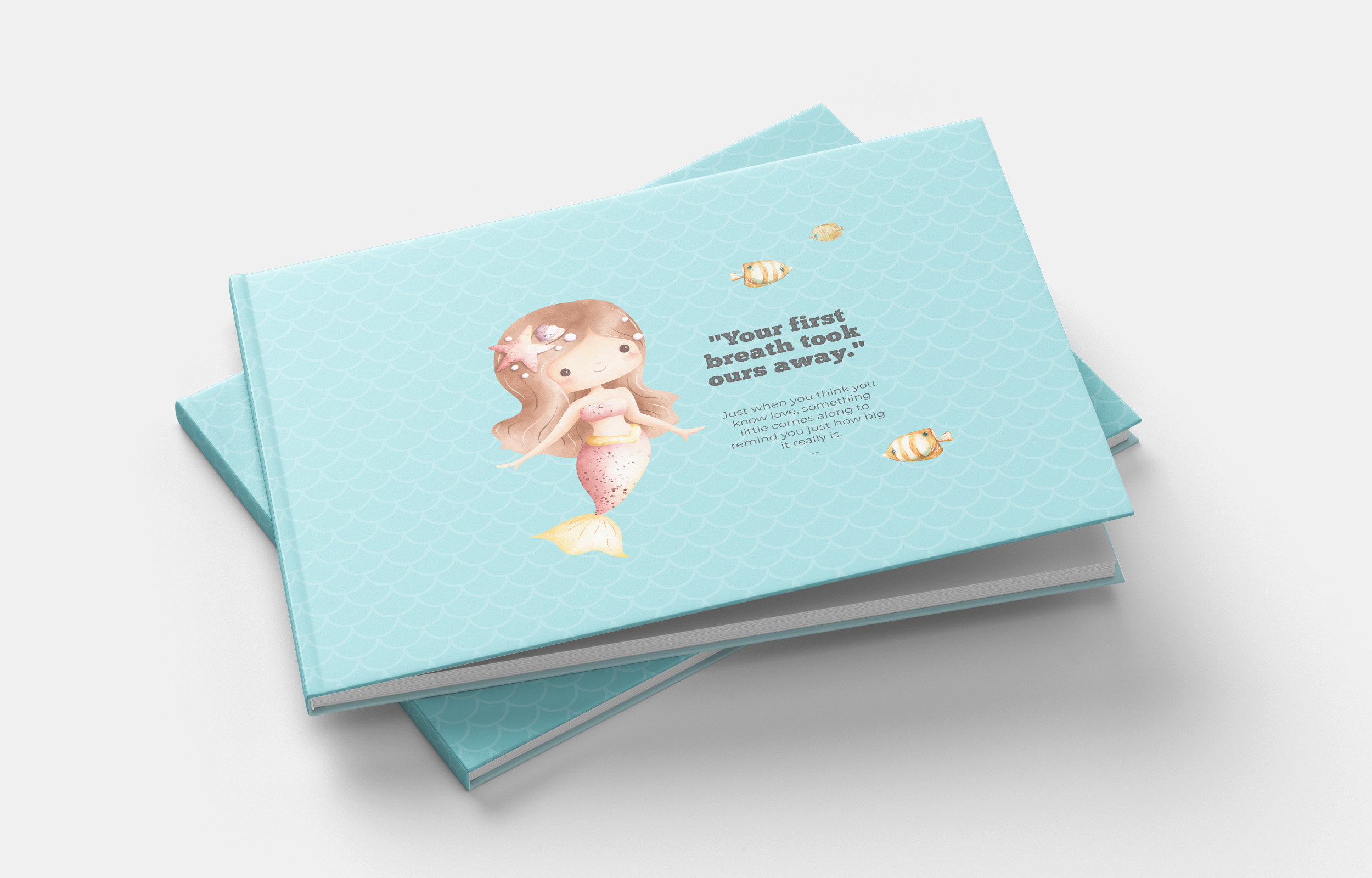 Photobook Album Design for Baby First Birthday with Mermaid Theme