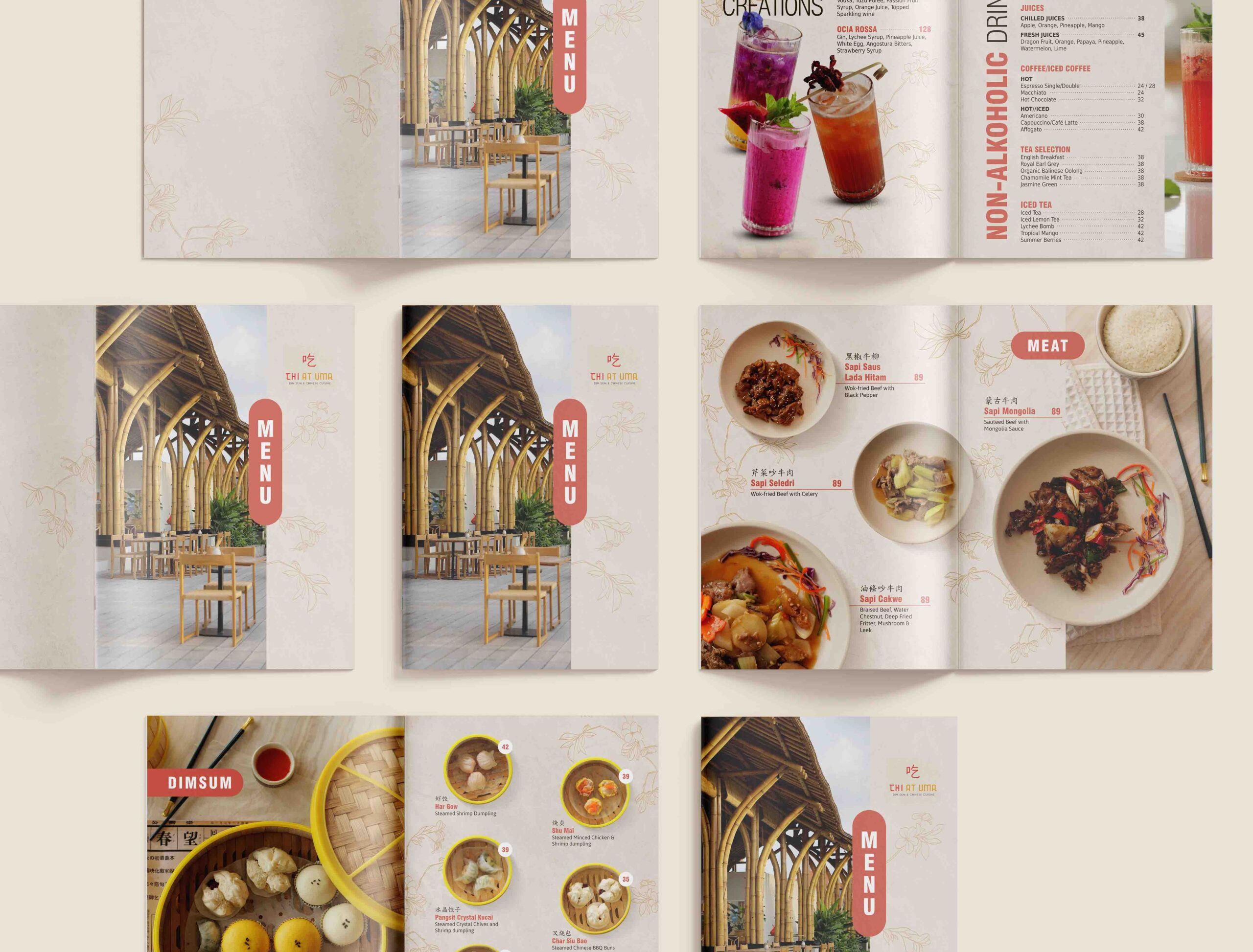 Food Menu Design for Chi at Uma Restaurant